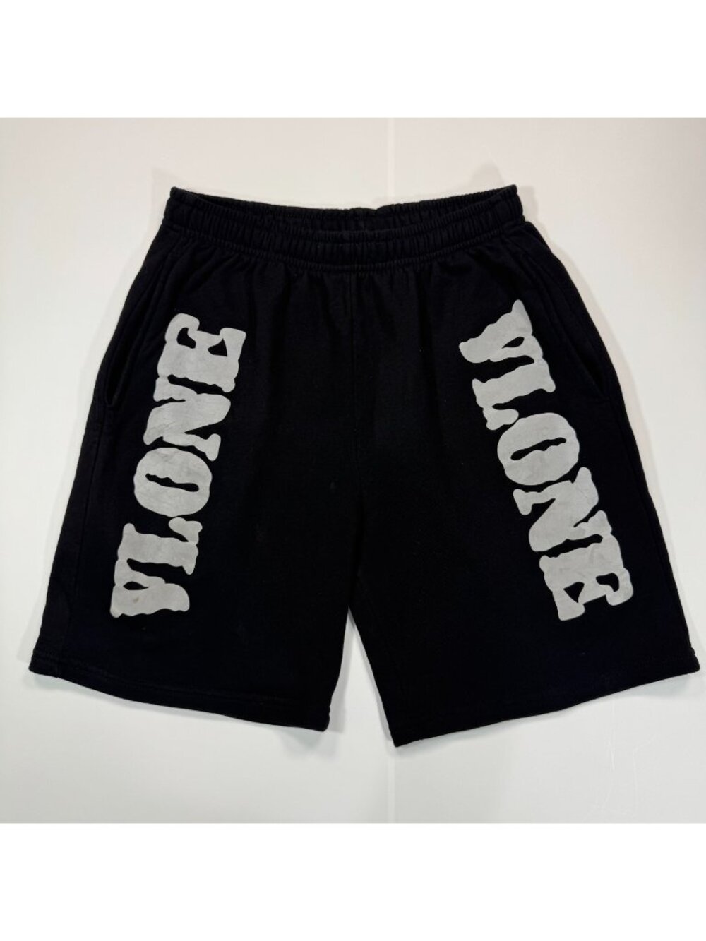 Vintage Vlone Shorts Men's M Black Cotton Sweat Reflective Graphic Retro USA